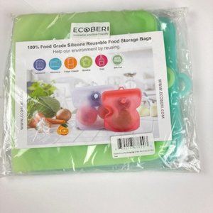 Food Storage Bags set of 3 Silicone Reusable 30 oz (new)